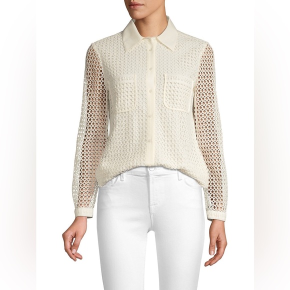 Joie Tops - NWT Joie Merredin Mesh Crochet Blouse